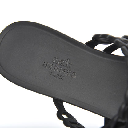 Hermes Rubber Chaine d'Ancre Nude Sandals 36 Black 7 of 16