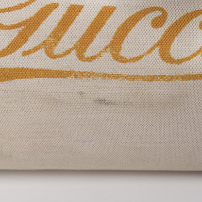 Gucci Linen Canvas Medium Craft Logo Tote Yellow 17 of 19