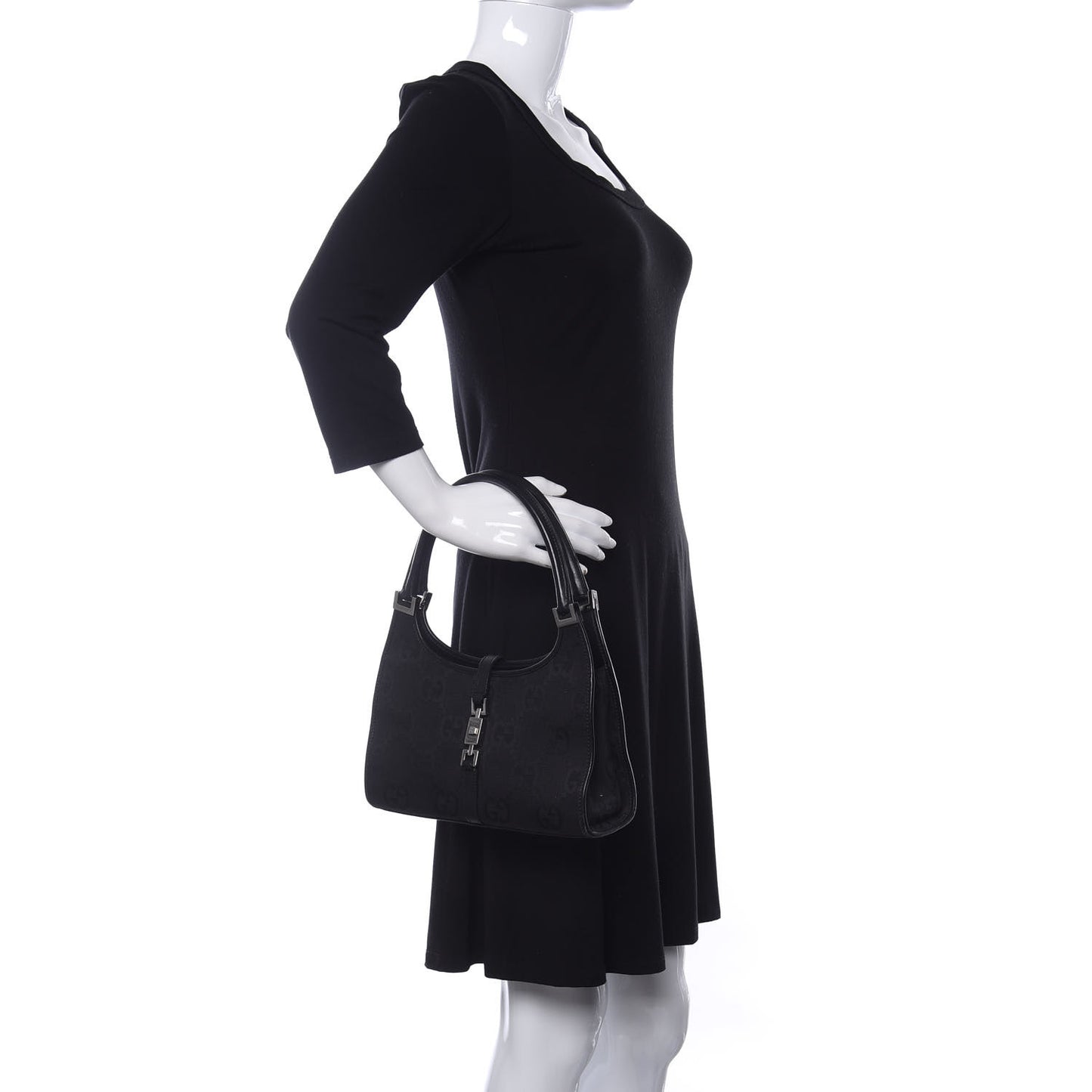 Monogram Bardot Shoulder Bag Black