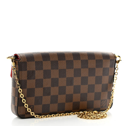 Louis Vuitton Damier Ebene Pochette Felicie Chain Wallet 4 of 10