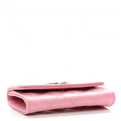 Chanel Caviar Quilted Multi Chain CC Flap Card Holder Pink 4 of 8