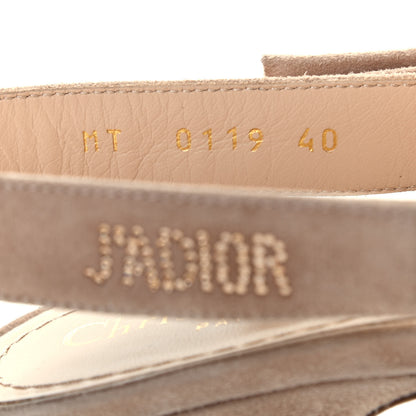 Christian Dior Mesh Suede Crystal J'Adior Slingback 65mm Pumps 40 Nude 8 of 8