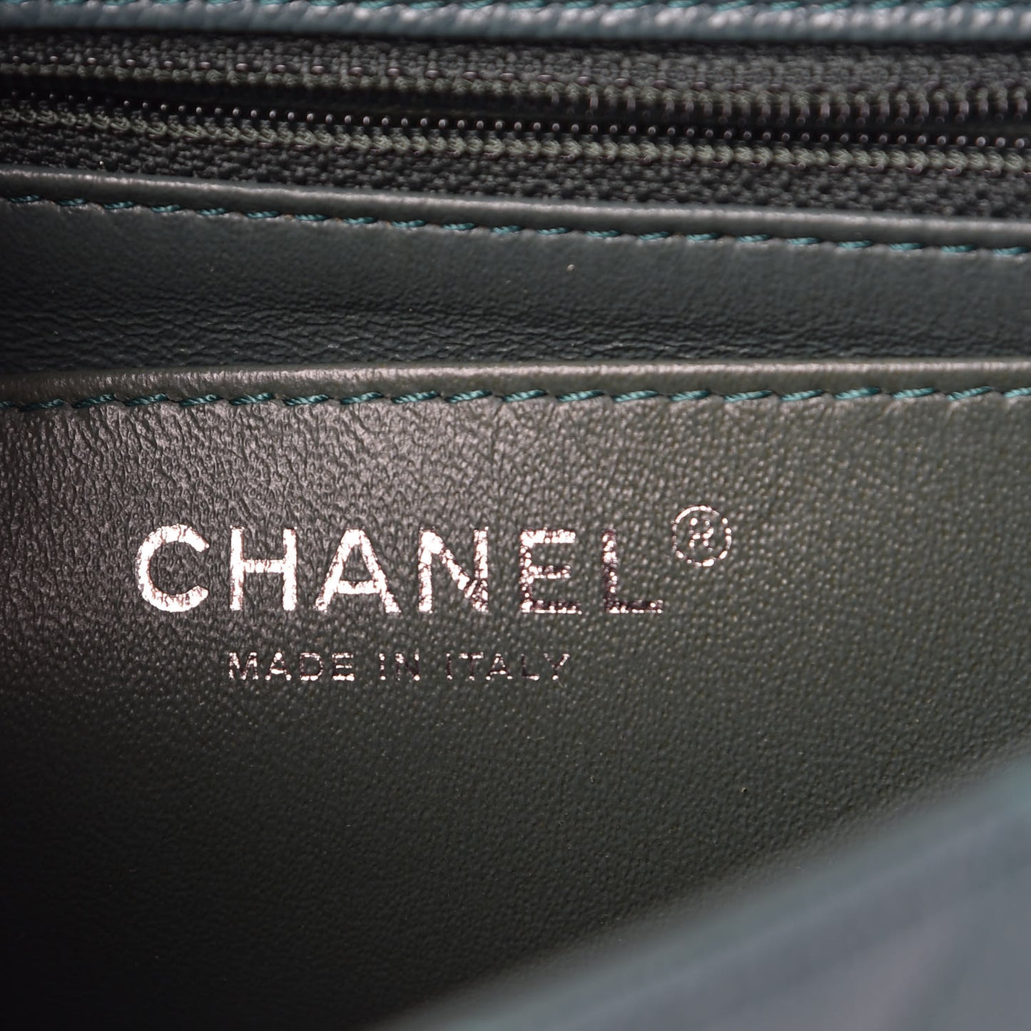 Caviar Quilted Mini Rectangular Flap Dark Green