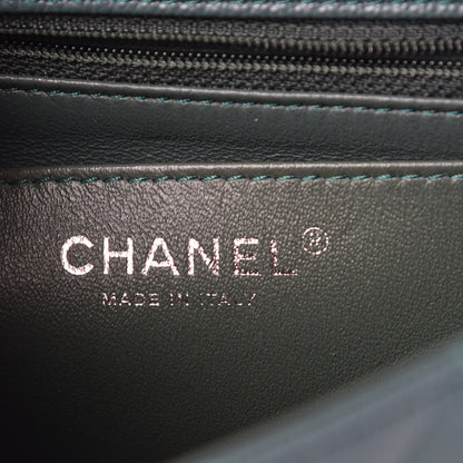 Chanel Caviar Quilted Mini Rectangular Flap Dark Green 6 of 10