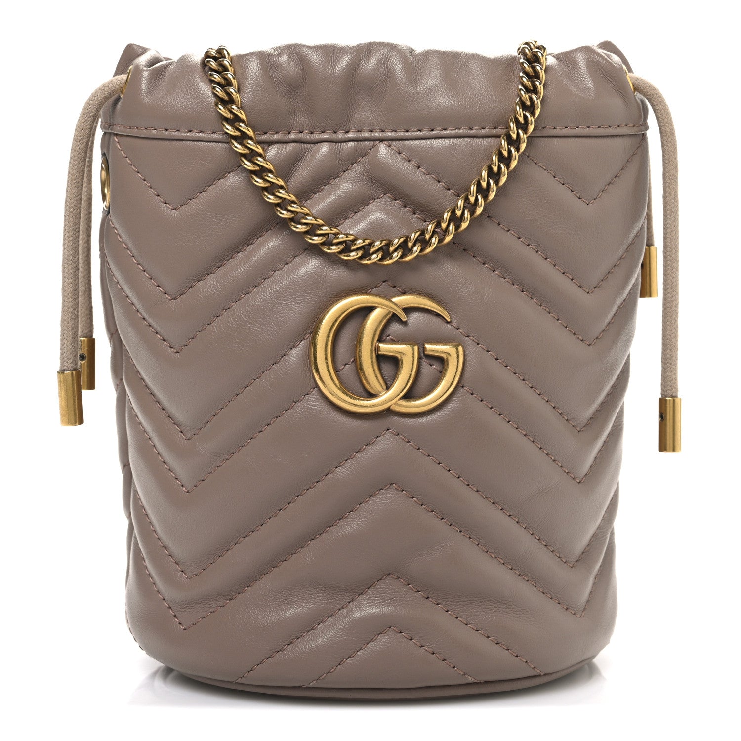 Gucci Calfskin Matelasse Mini GG Marmont 2.0 Bucket Bag Porcelain Rose 1 of 11