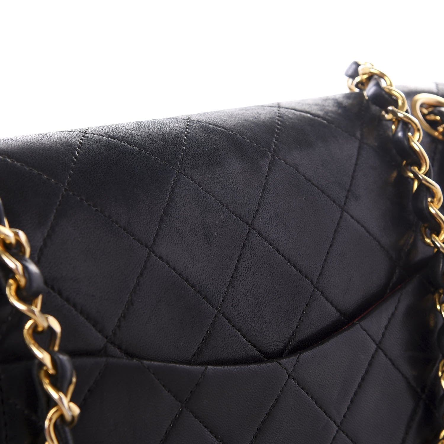 Chanel Lambskin Quilted Medium Double Flap Black 10 of 12