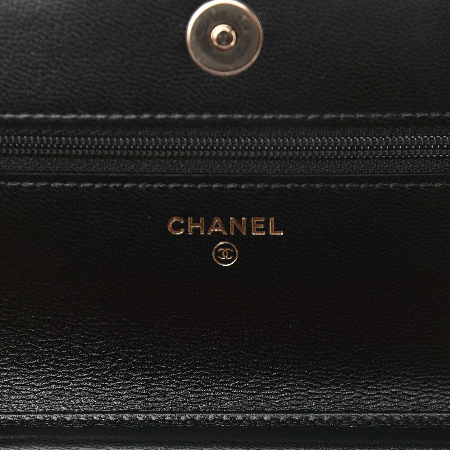 Goatskin Quilted Timeless CC Wallet On Chain WOC Black