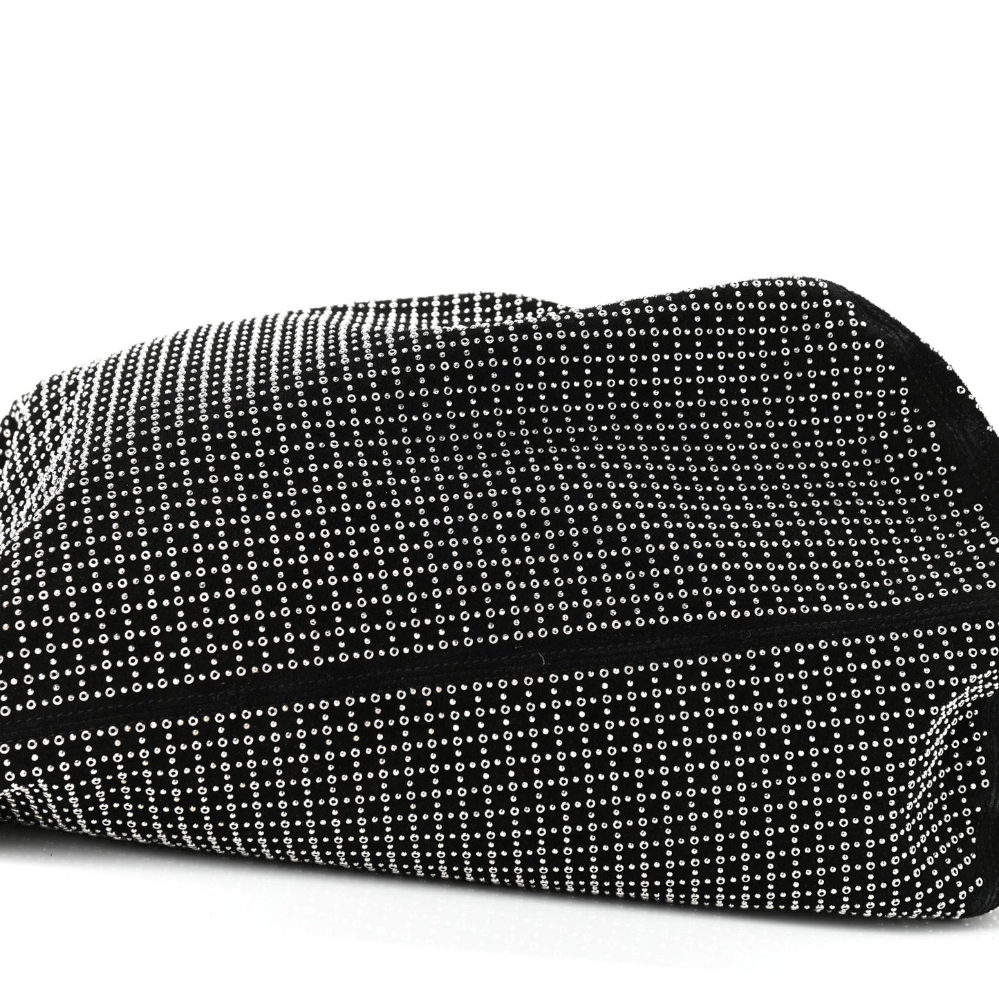 Suede Studded Hobo Bag Black