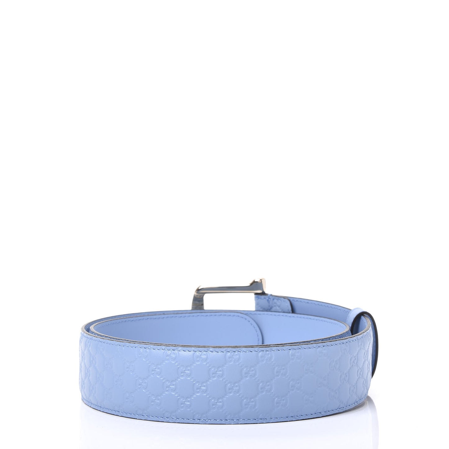Soft Microguccissima Margaux Calfskin Belt 90 36 Mineral Blue