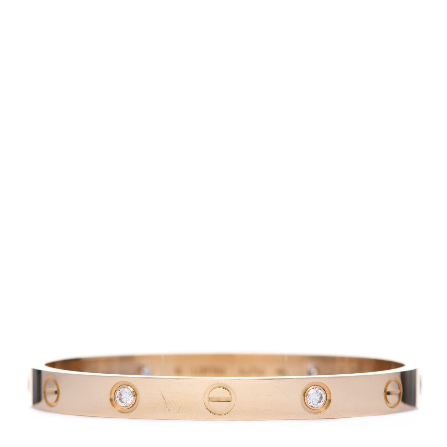 18K Yellow Gold 4 Diamond LOVE Bracelet 16