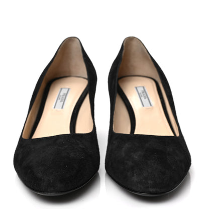 Prada Suede Heel Pump 40.5 Black 3 of 8