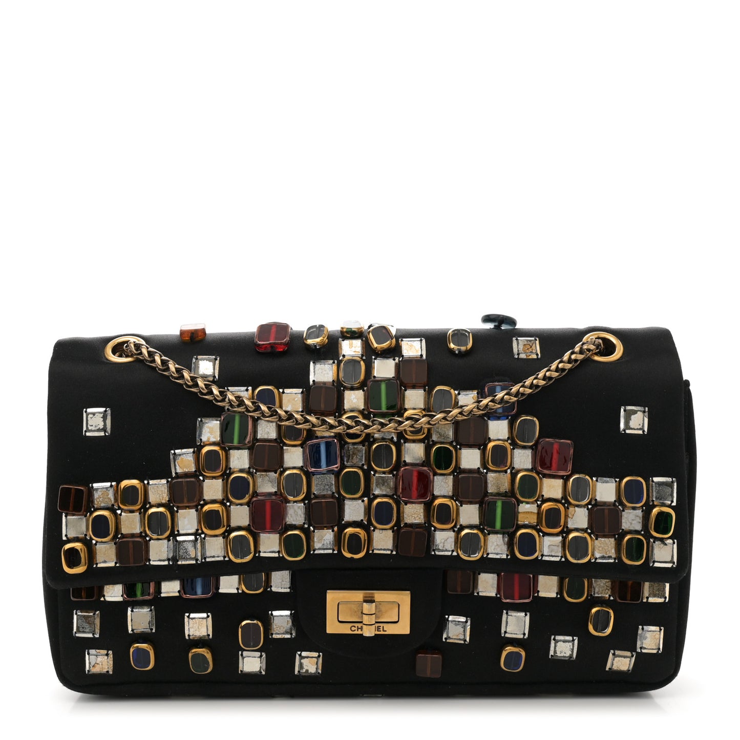 Satin Gripoix Paris Byzance 2.55 Reissue 225 Flap Black