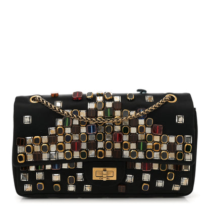 Chanel Satin Gripoix Paris Byzance 2.55 Reissue 225 Flap Black 1 of 13