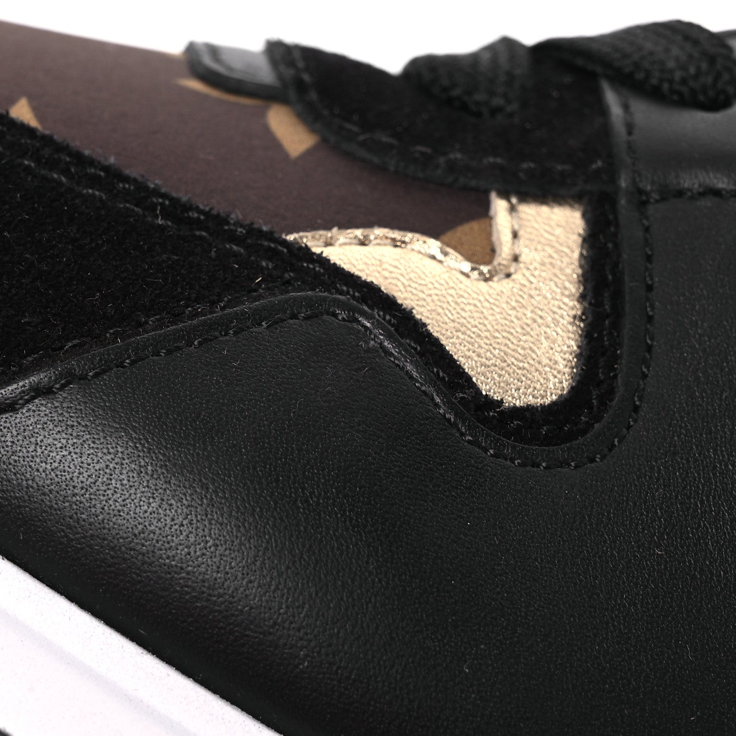 Louis Vuitton Suede Calfskin Recycled Monogram Nylon Run Away Sneakers 38 Black 10 of 11