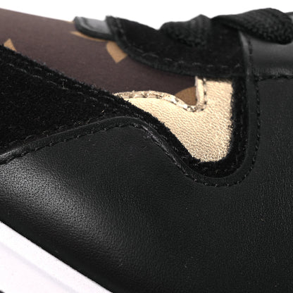 Louis Vuitton Suede Calfskin Recycled Monogram Nylon Run Away Sneakers 38 Black 10 of 11