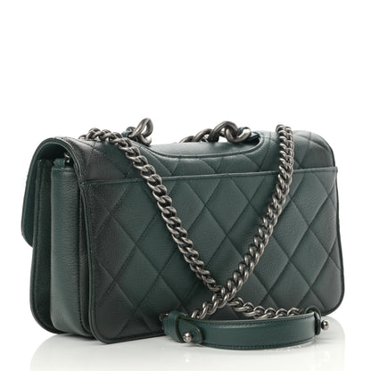Chanel Goatskin Quilted Medium Perfect Edge Flap Green 2 of 10