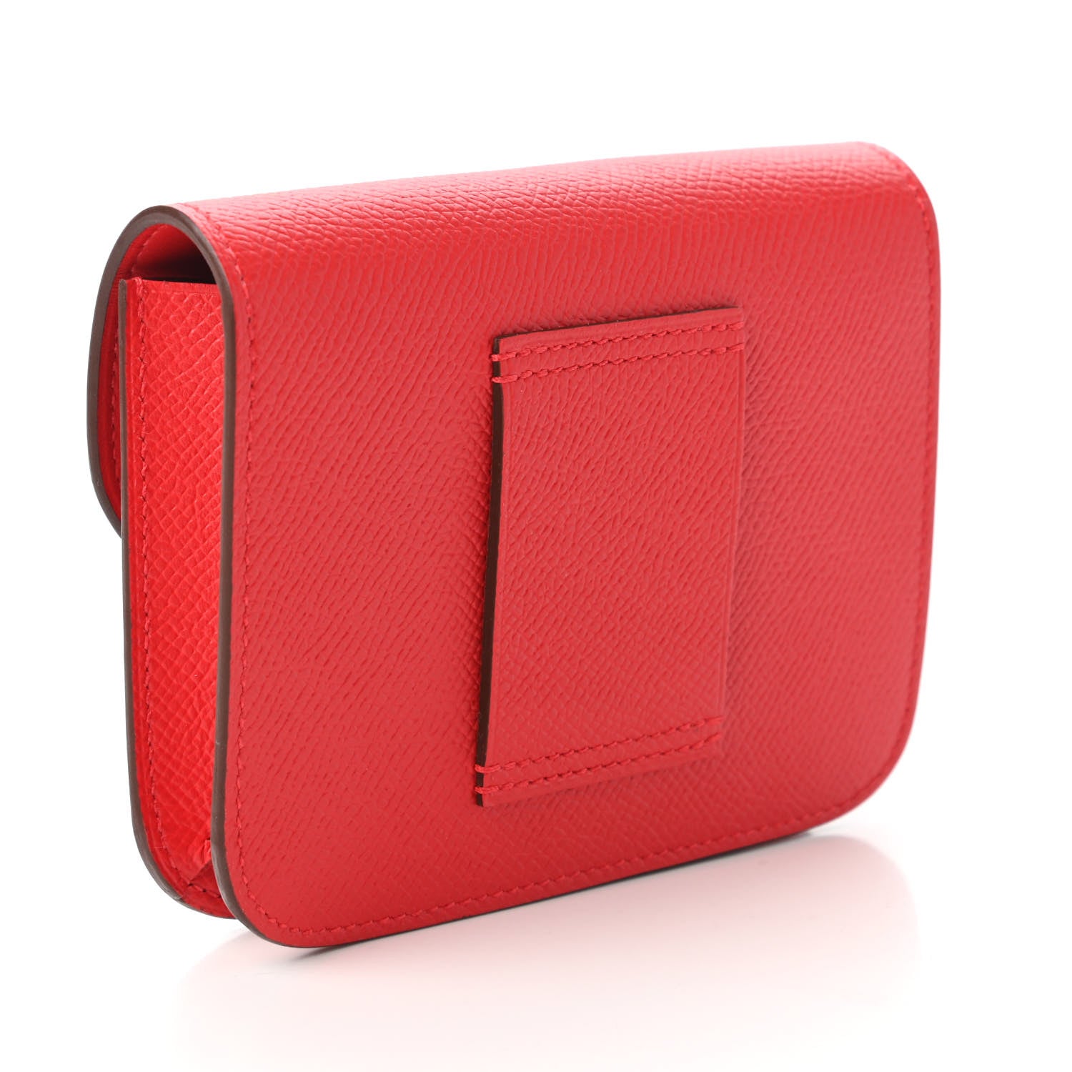 Hermes Epsom Enamel Constance Slim Wallet Rouge de Coeur Rubis 3 of 11