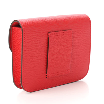 Hermes Epsom Enamel Constance Slim Wallet Rouge de Coeur Rubis 3 of 11
