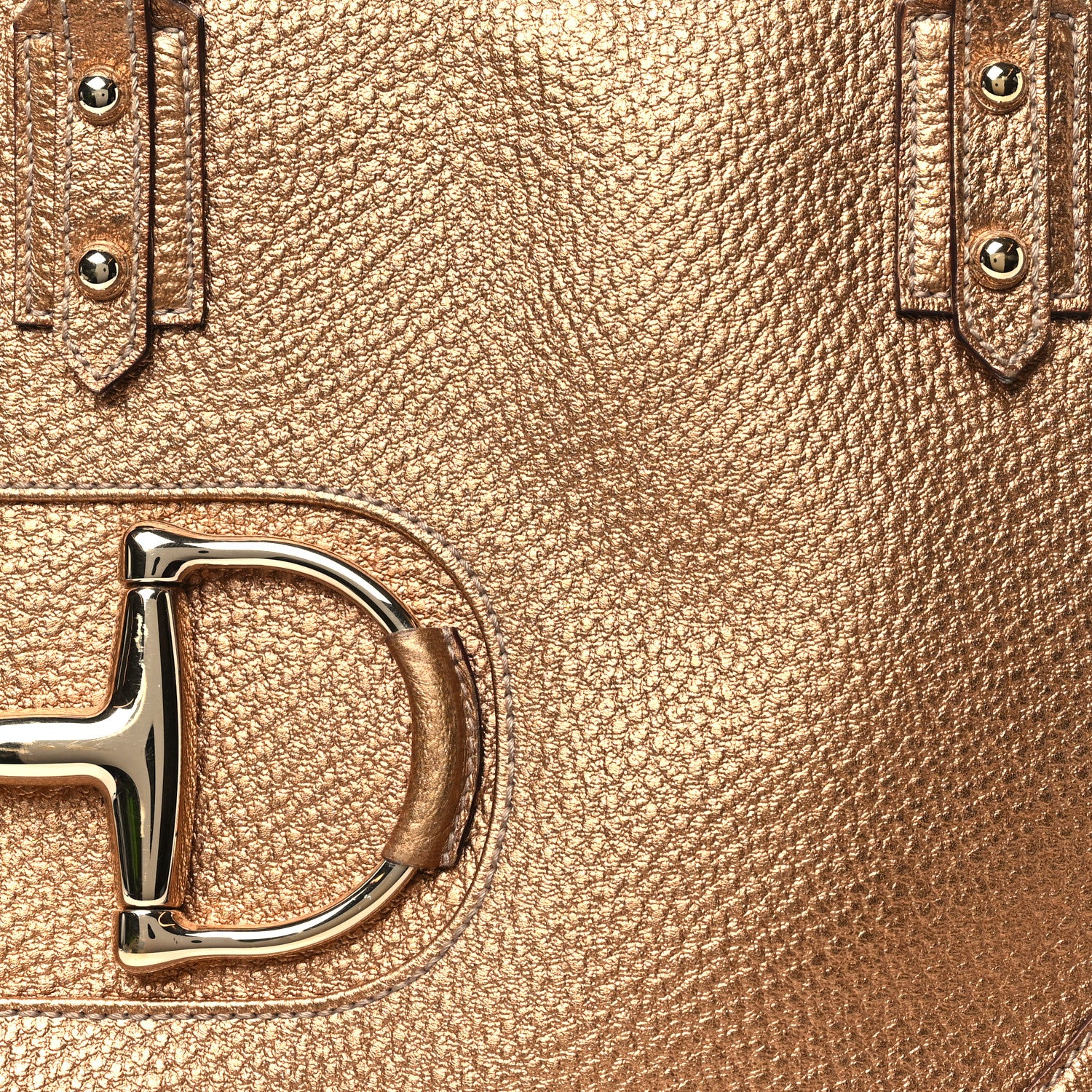 Gucci Metallic Calfskin Medium Hasler Tote Bronze 8 of 10