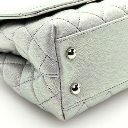 Chanel Iridescent Caviar Quilted Extra Mini Coco Handle Flap Purple 8 of 9