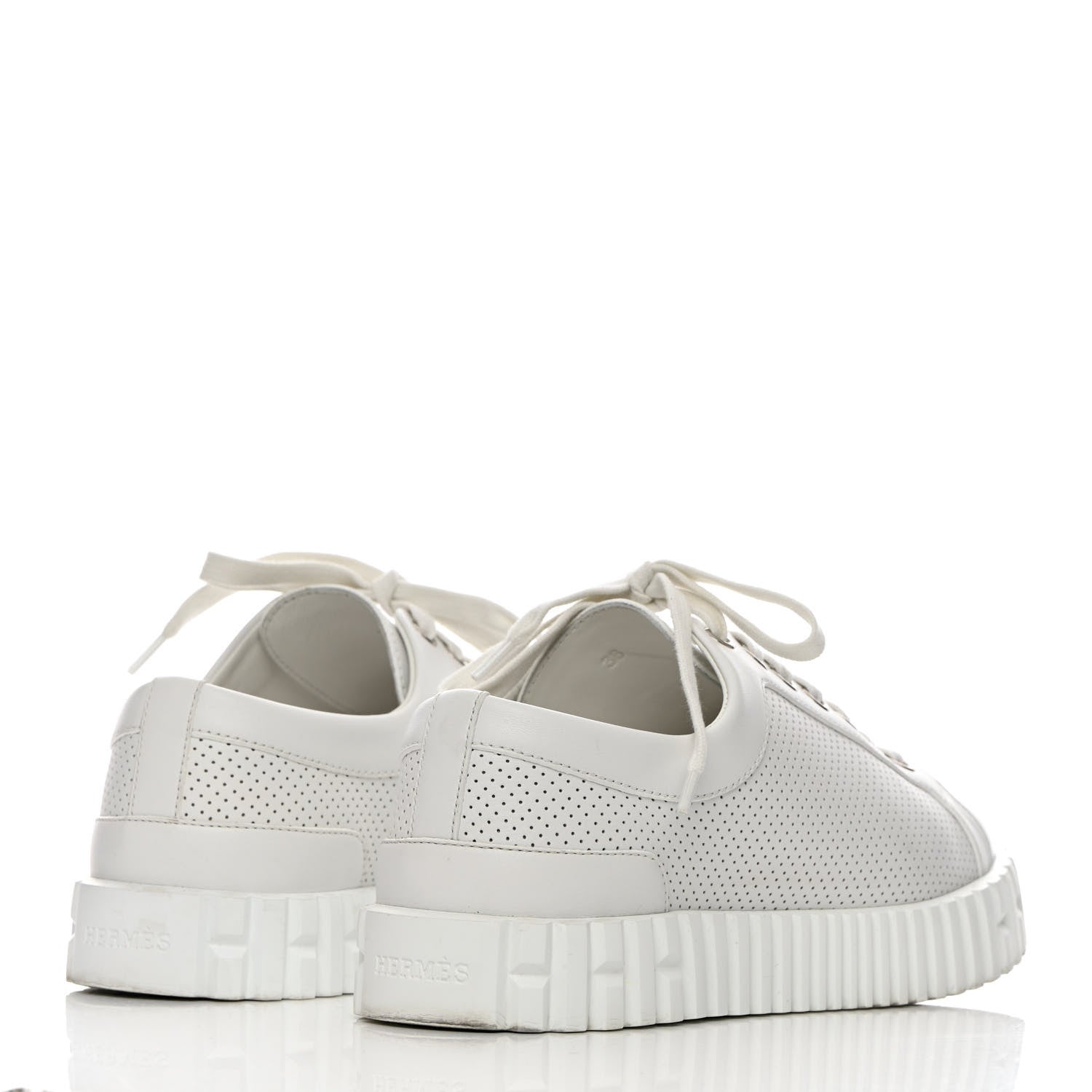 Hermes Perforated Calfskin Cross Sneakers 36 White 4 of 12