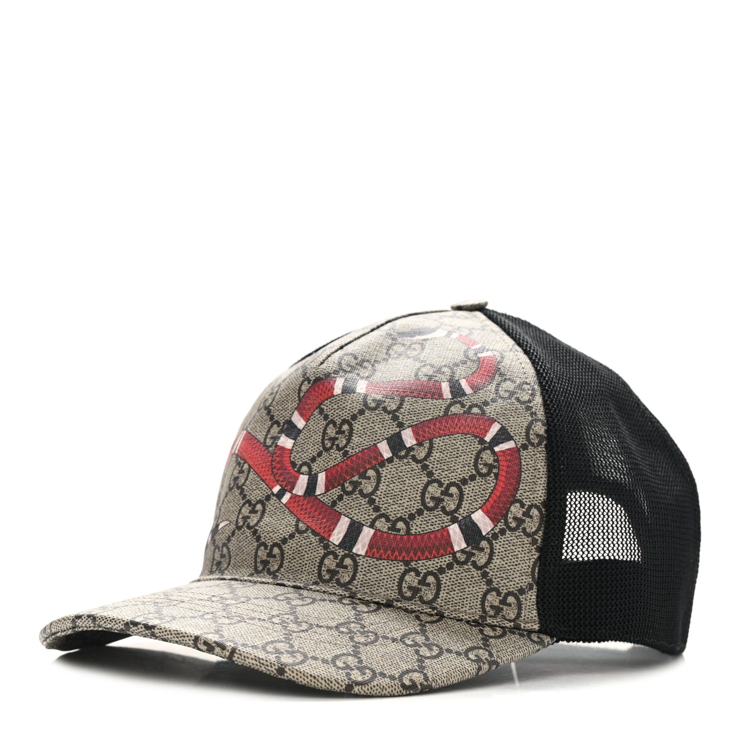 GG Supreme Monogram Kingsnake Print Baseball Hat XL Beige