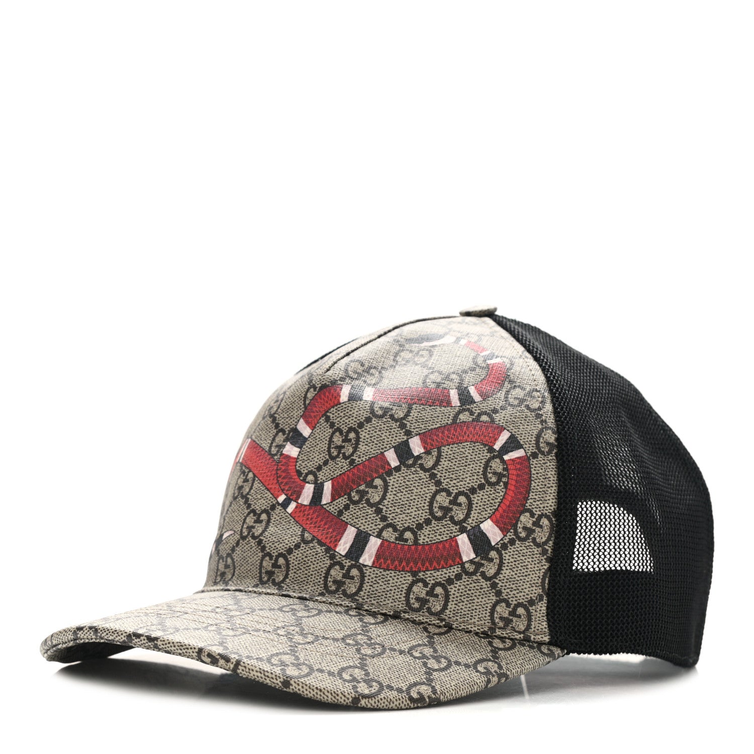 Gucci GG Supreme Monogram Kingsnake Print Baseball Hat XL Beige 1 of 8