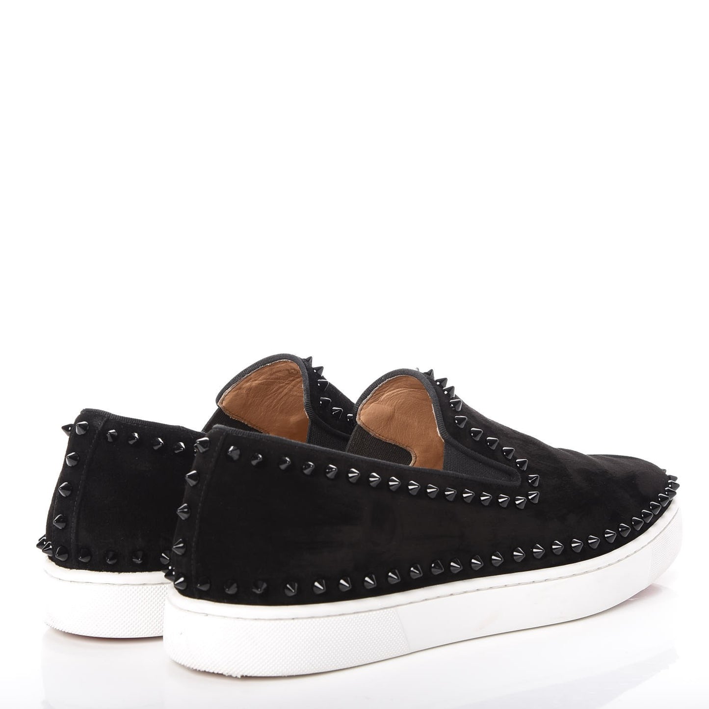 Mens Veau Velours Spike Pik Boat Flat 43.5 Black