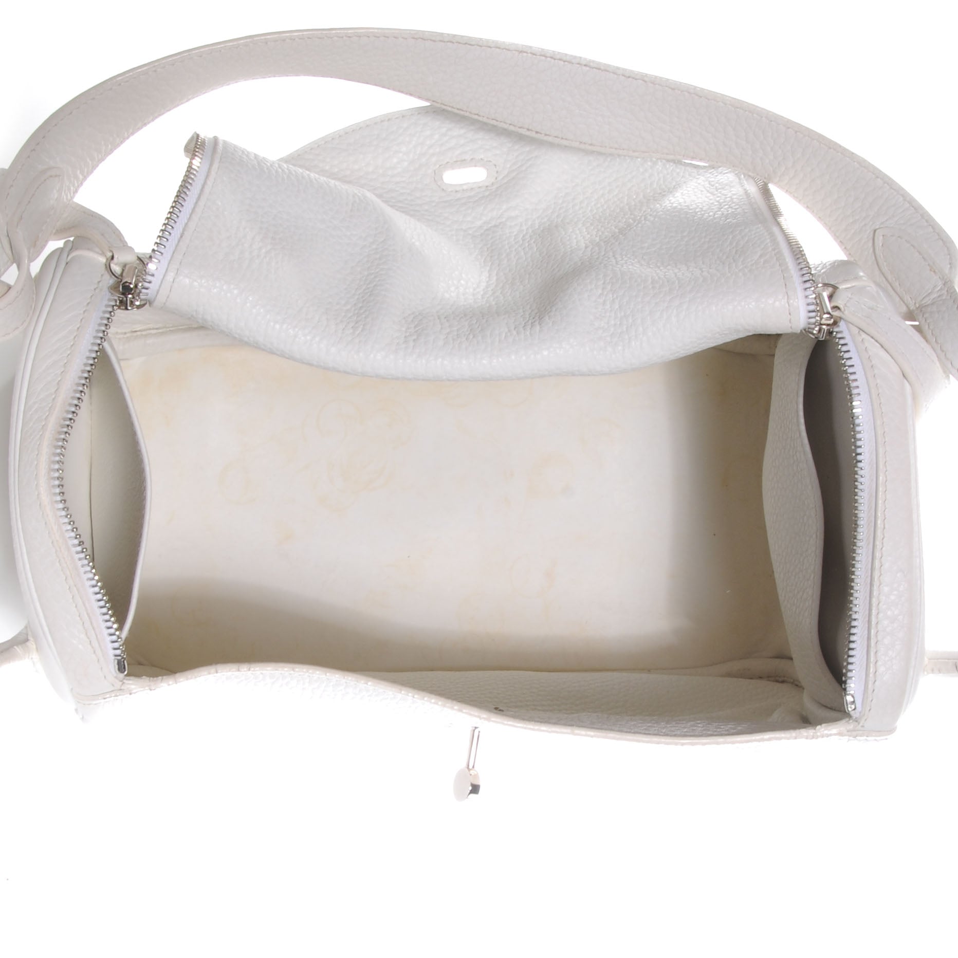 Hermes Taurillon Clemence Lindy 30 White 6 of 9