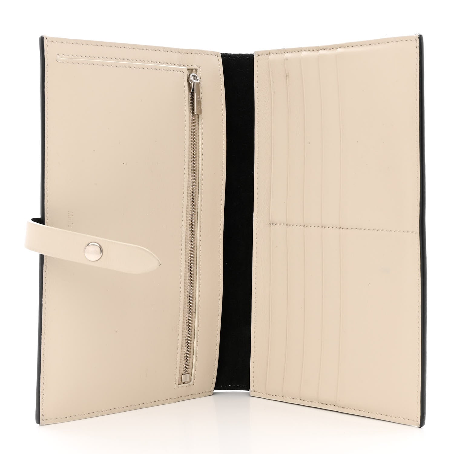 Celine Grained Calfskin Large Multifunction Strap Wallet Black Chalk 5 of 12