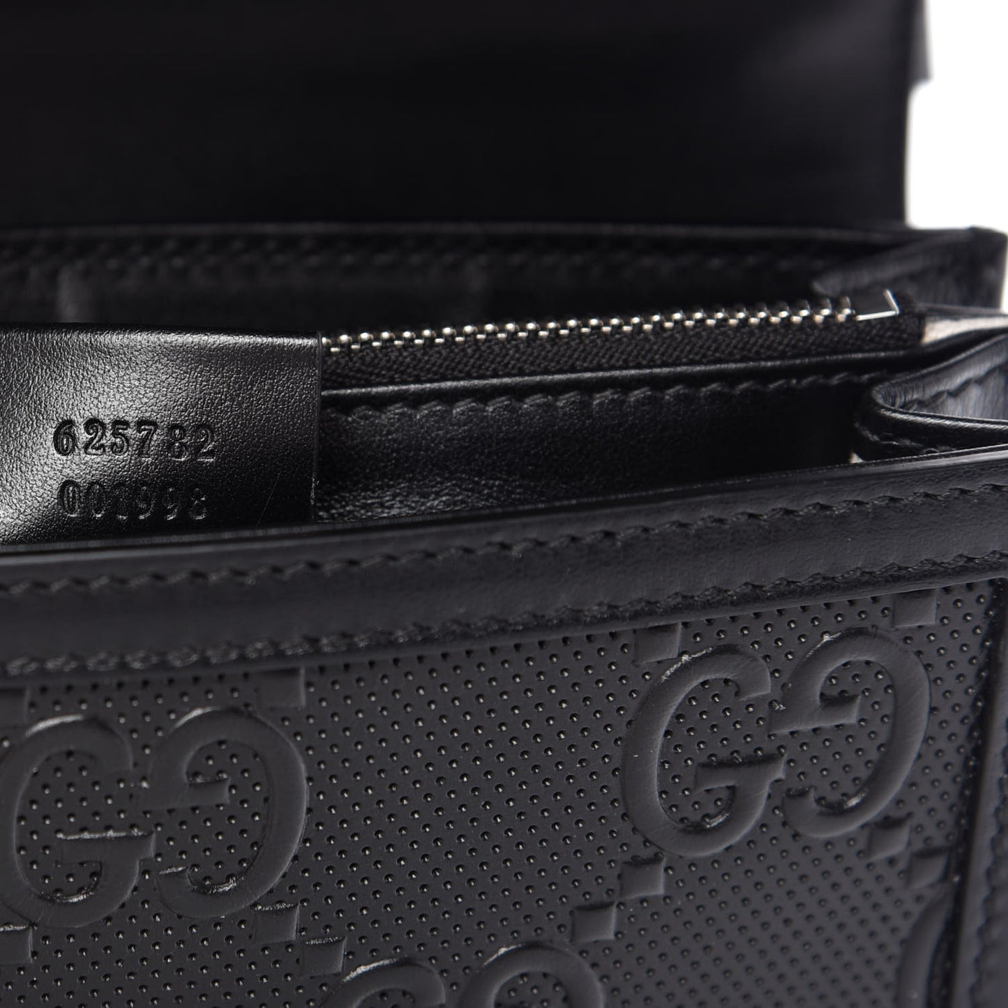 Calfskin GG Tennis Embossed Messenger Bag Black