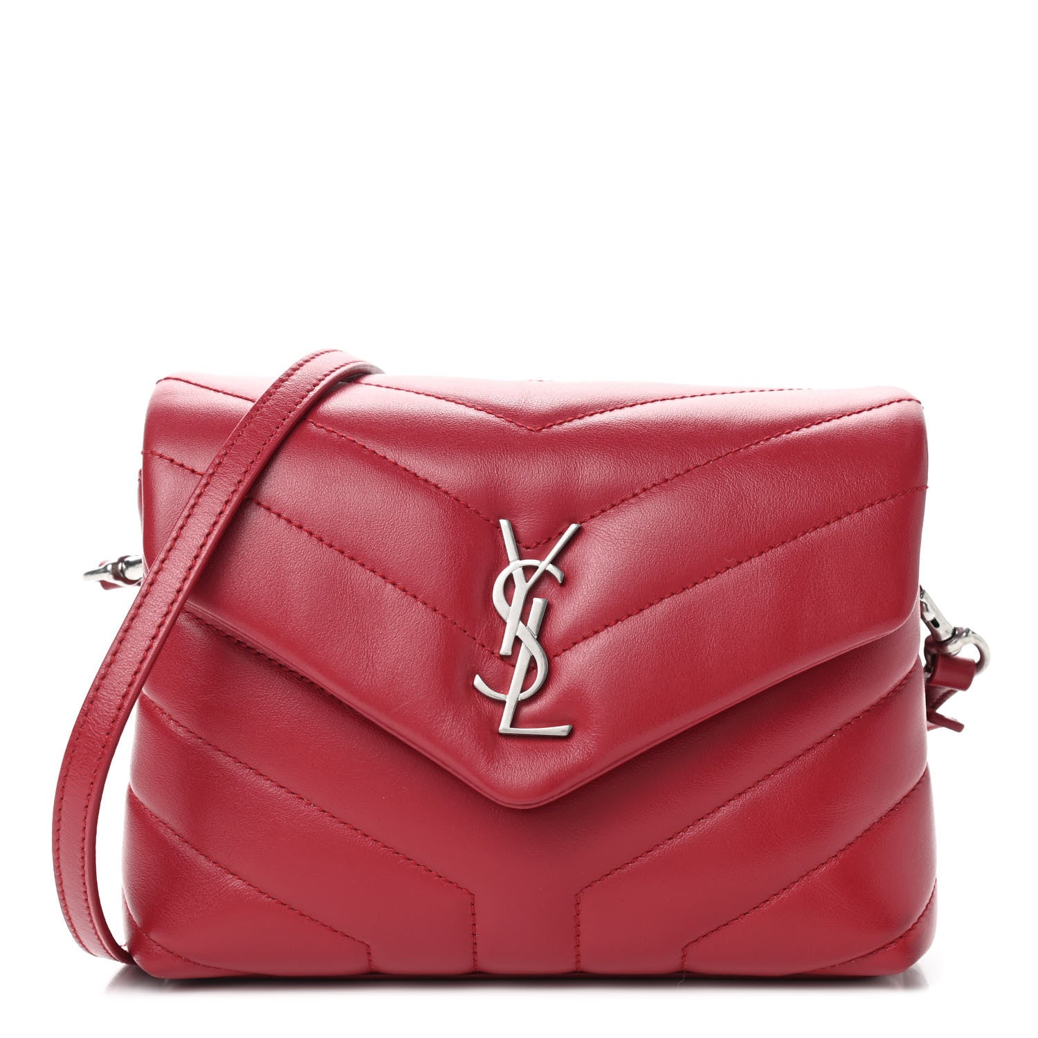 Saint Laurent Calfskin Y Quilted Monogram Toy Loulou Crossbody Bag New Lipstick 1 of 10