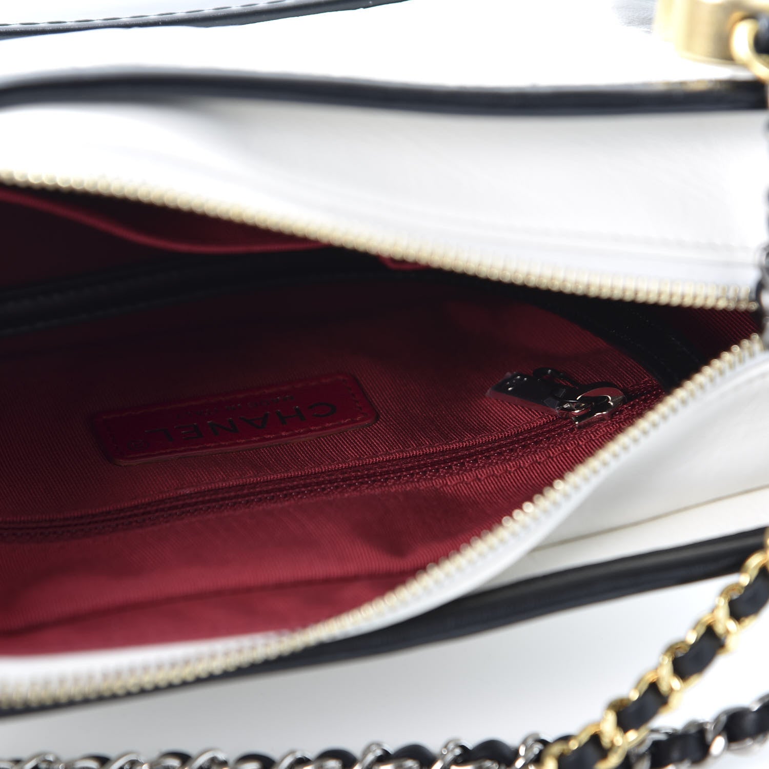 Chanel Aged Calfskin Quilted Small Gabrielle Hobo Black White 4 of 10