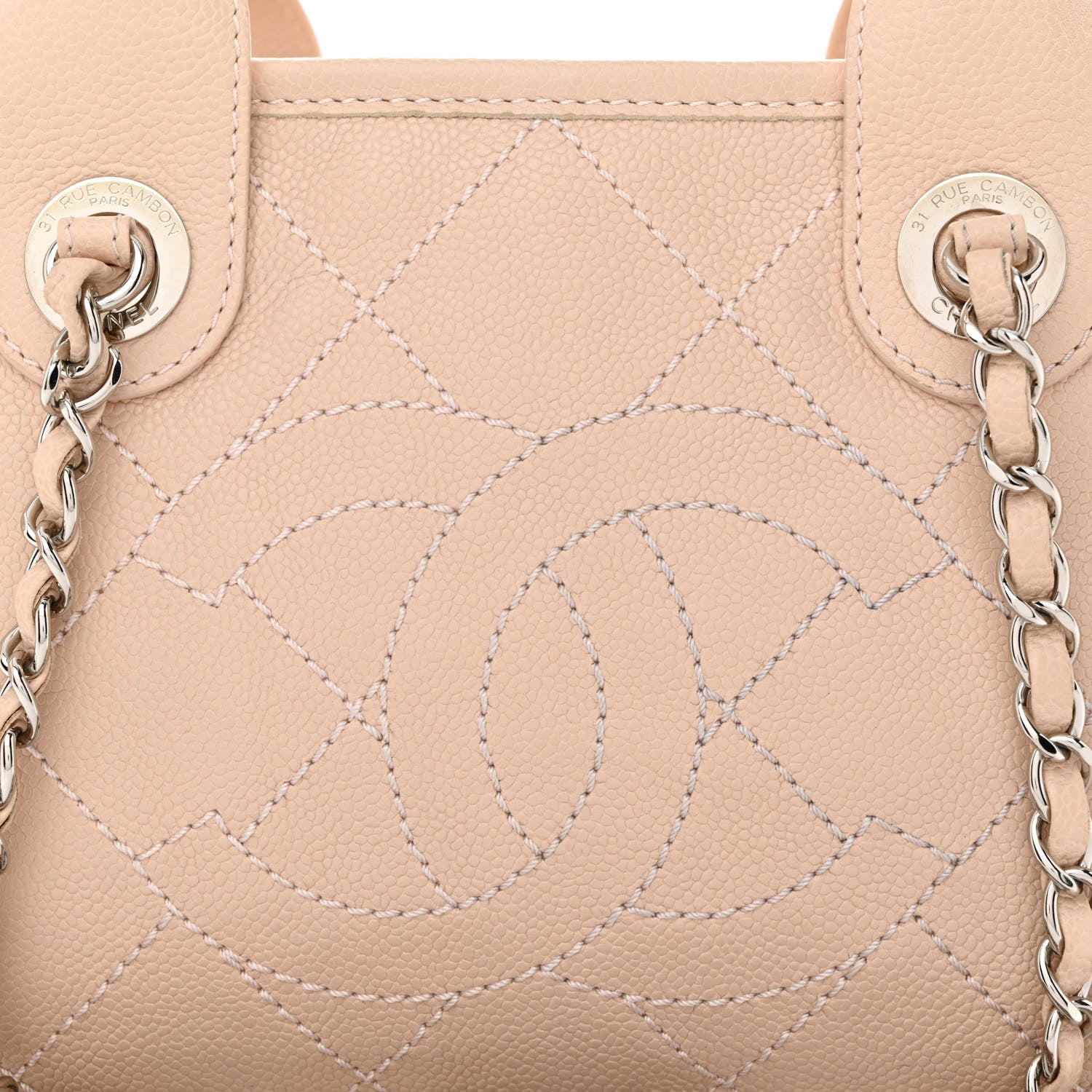 Chanel Caviar Quilted Small Deauville Bowling Bag Light Pink 8 of 11