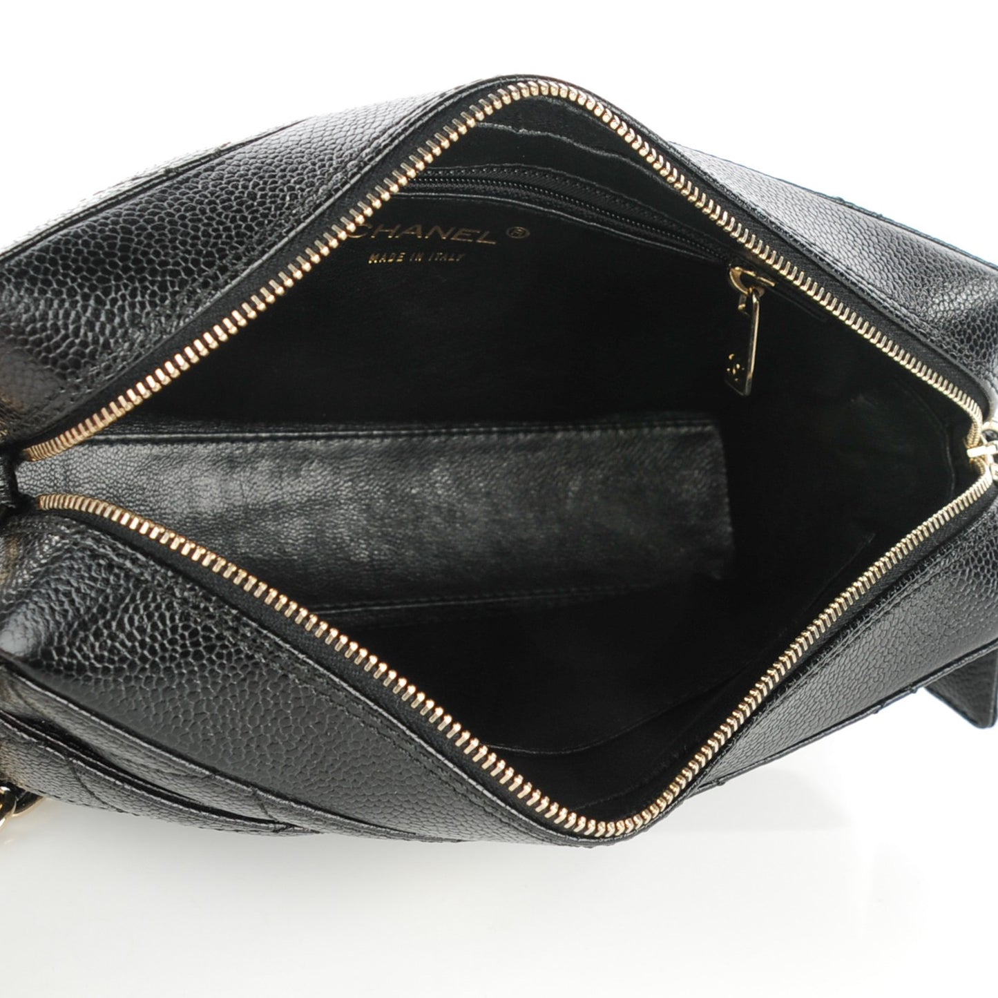 Caviar Quilted Camera Bag Black
