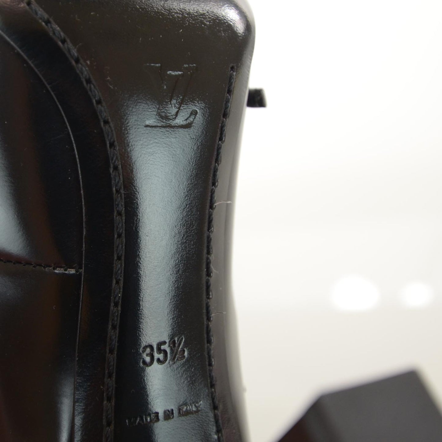 Leather Mary Jane Pumps 35.5 Black