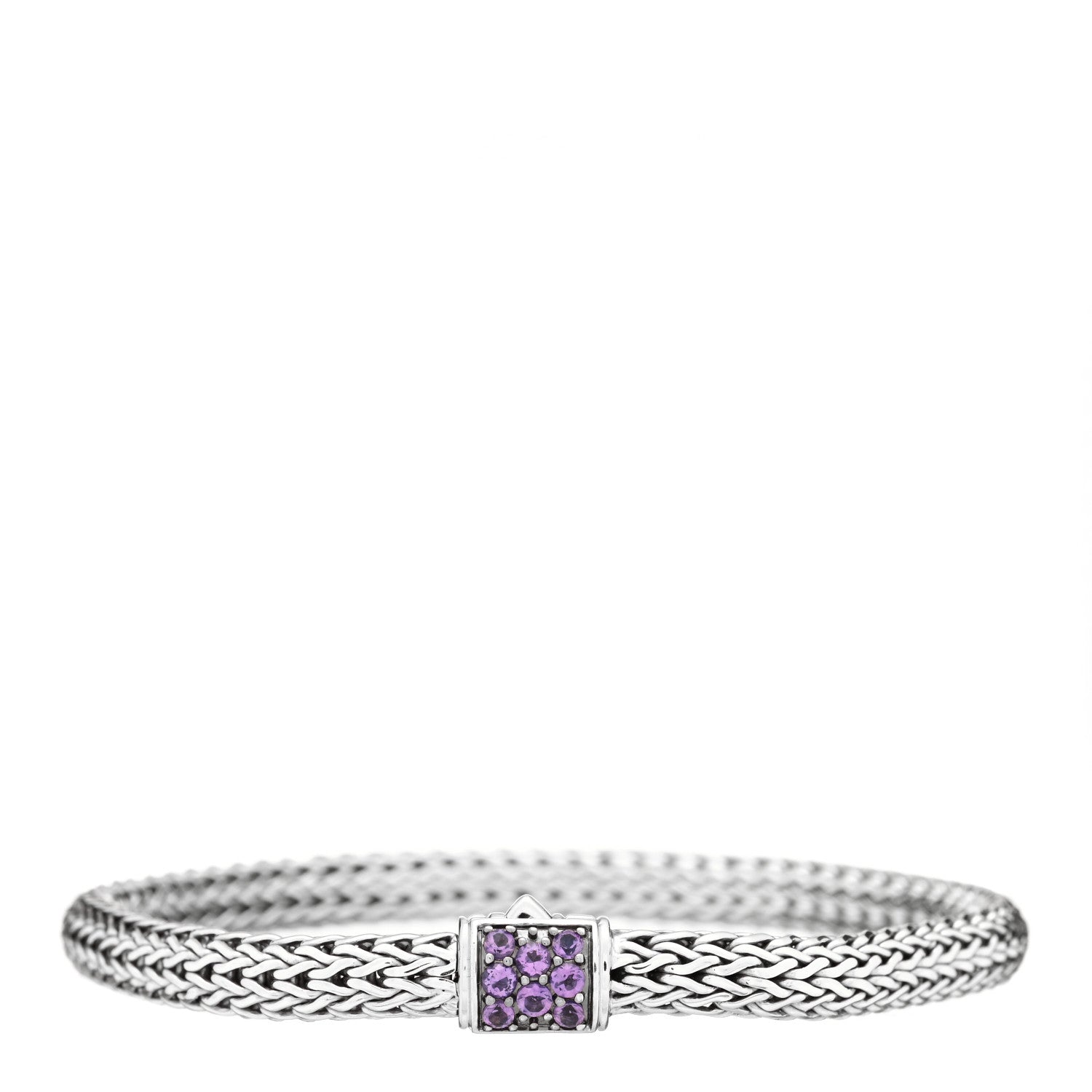 John Hardy Sterling Silver Amethyst 5mm Classic Chain Bracelet 1 of 4