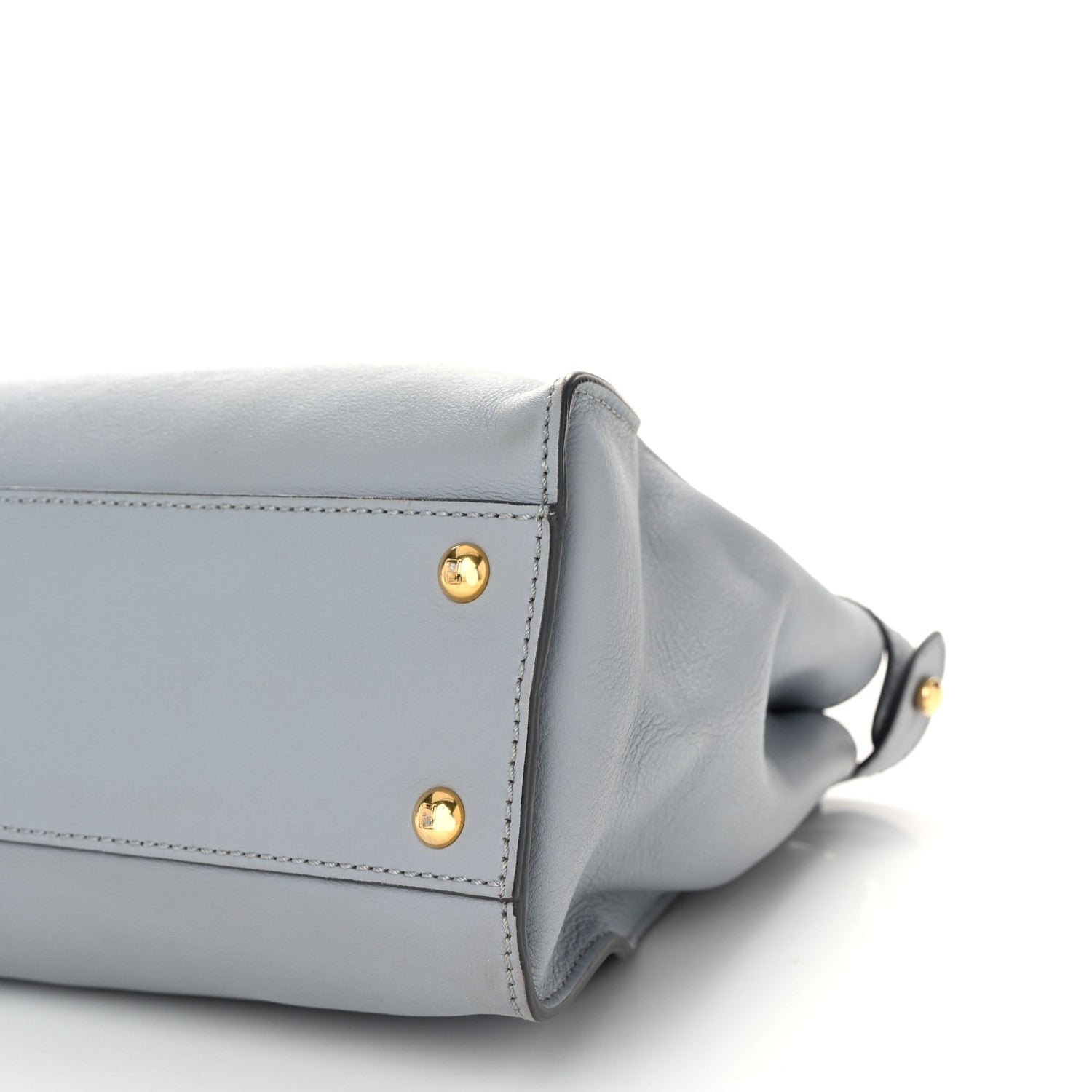 Fendi Vitello Seta Shiny Nappa Medium Peekaboo Iconic Satchel Ardesia Amido 11 of 11