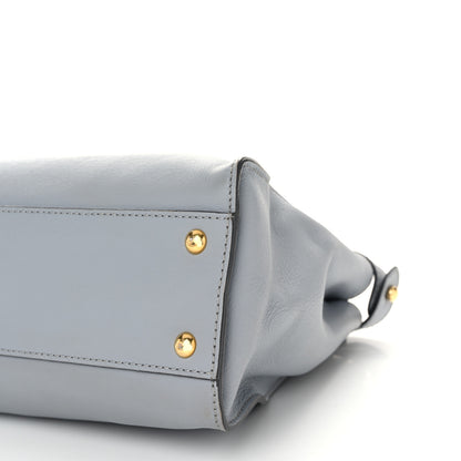 Fendi Vitello Seta Shiny Nappa Medium Peekaboo Iconic Satchel Ardesia Amido 11 of 11