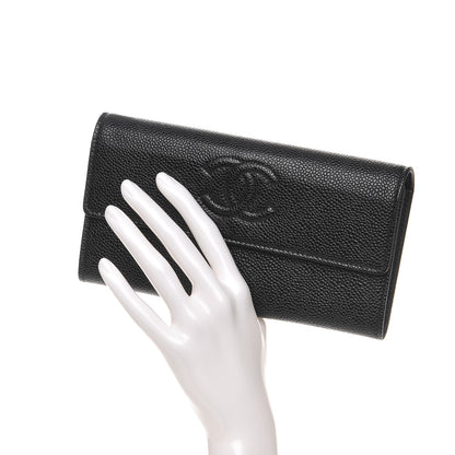 Chanel Caviar Timeless CC Large Gusset Flap Wallet Black 2 of 9