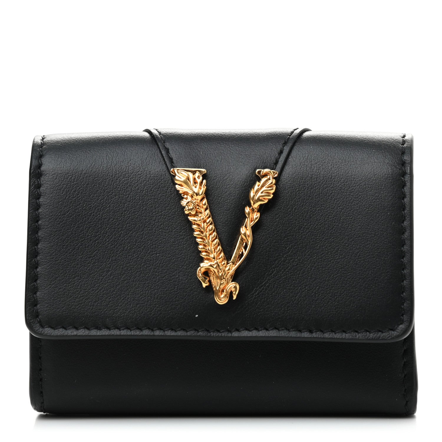 Versace Nappa Barocco Virtus Coin Purse Black 1 of 6