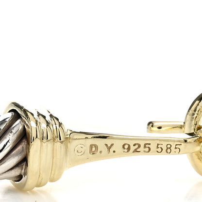 David Yurman Sterling Silver 14K Yellow Gold 5mm Cable Classic Buckle Bracelet 3 of 3