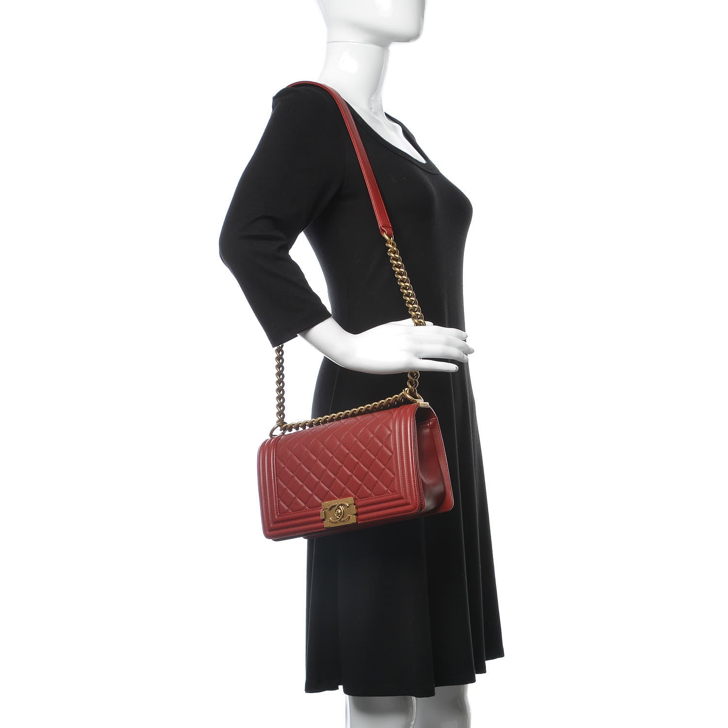Chanel Lambskin Quilted Medium Boy Flap Red 2 of 8