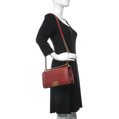 Chanel Lambskin Quilted Medium Boy Flap Red 2 of 8