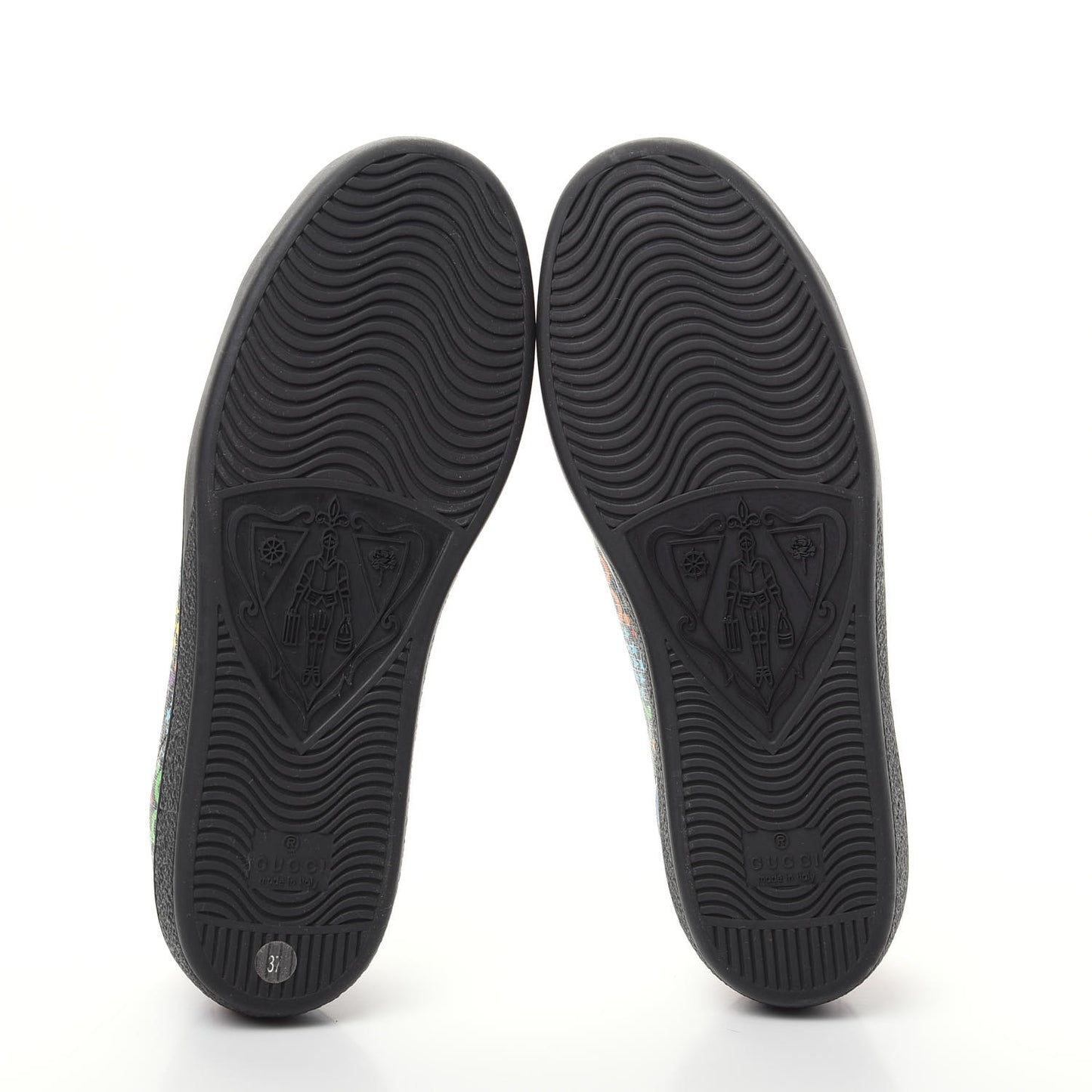 GG Supreme Monogram Psychedelic Sneakers 37 Black Multicolor