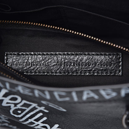 Balenciaga Agneau Classic Hardware Graffiti All Over S City Black 7 of 11