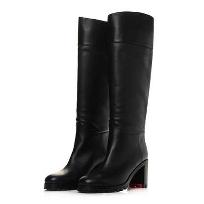 Christian Louboutin Calfskin Kari Lug 70 Boots 38.5 Black 3 of 7