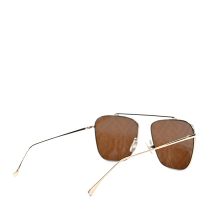 Fendi Metal Fendi Forever Aviator Sunglasses FF0407/G/S Gold 6 of 12