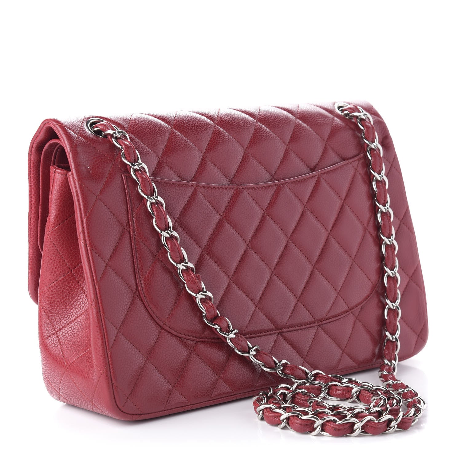 Chanel Caviar Quilted Jumbo Double Flap Red 3 of 12