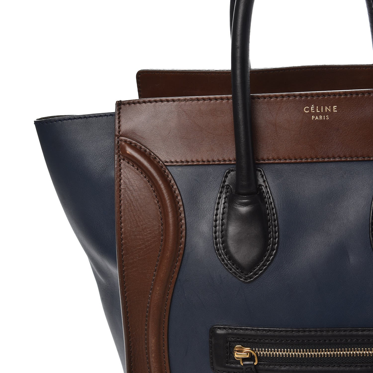 Celine Smooth Calfskin Mini Tri-Color Luggage Navy 12 of 21